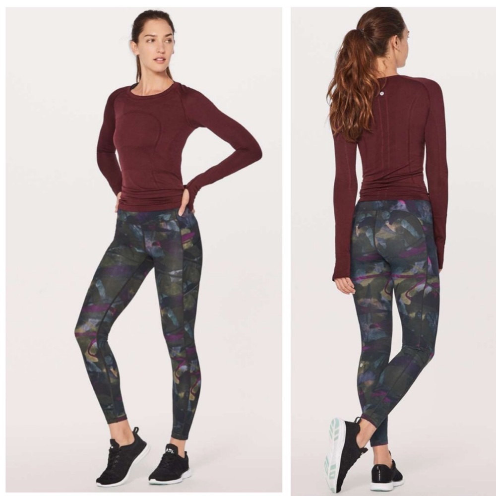 Lululemon Speed Up Tight Pants Print Luxtreme 28" Leggings Pocket Zip Mid Rise 4